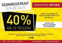 Modepark Röther Elbepark Räumungsverkauf