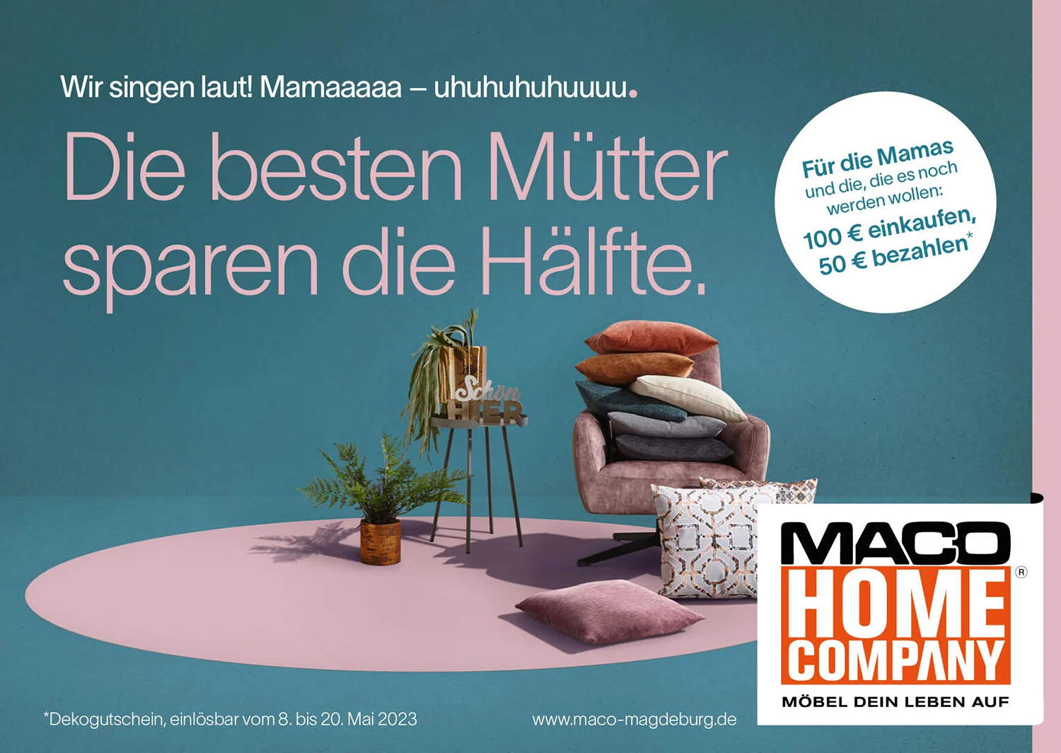 Maco Home Company Magdeburg: für 100€ einkaufen und nur 50€ zahlen
