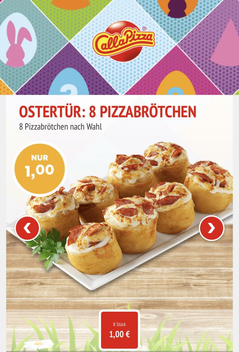 Screenshot Call-a-Pizza Webseite